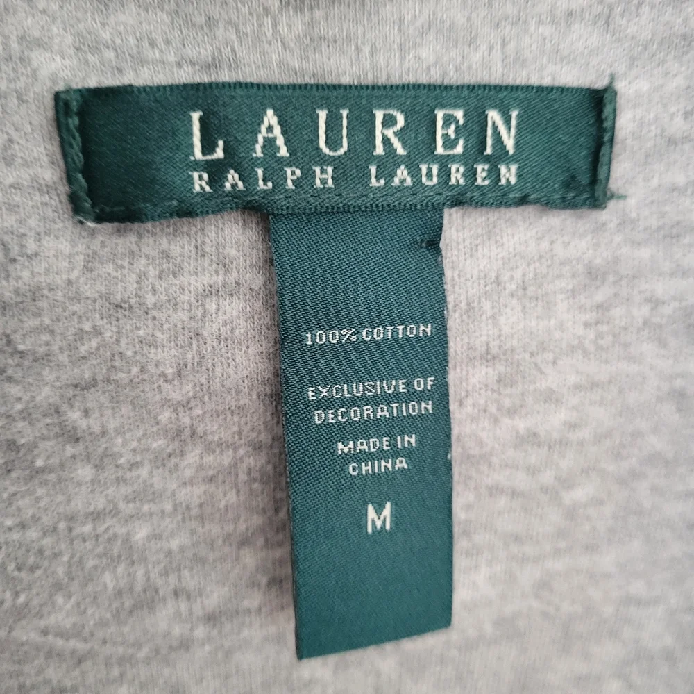 Lauren Ralph Lauren Women Medium Shawl Collar Wrap Robe Pockets Gray Knee Length